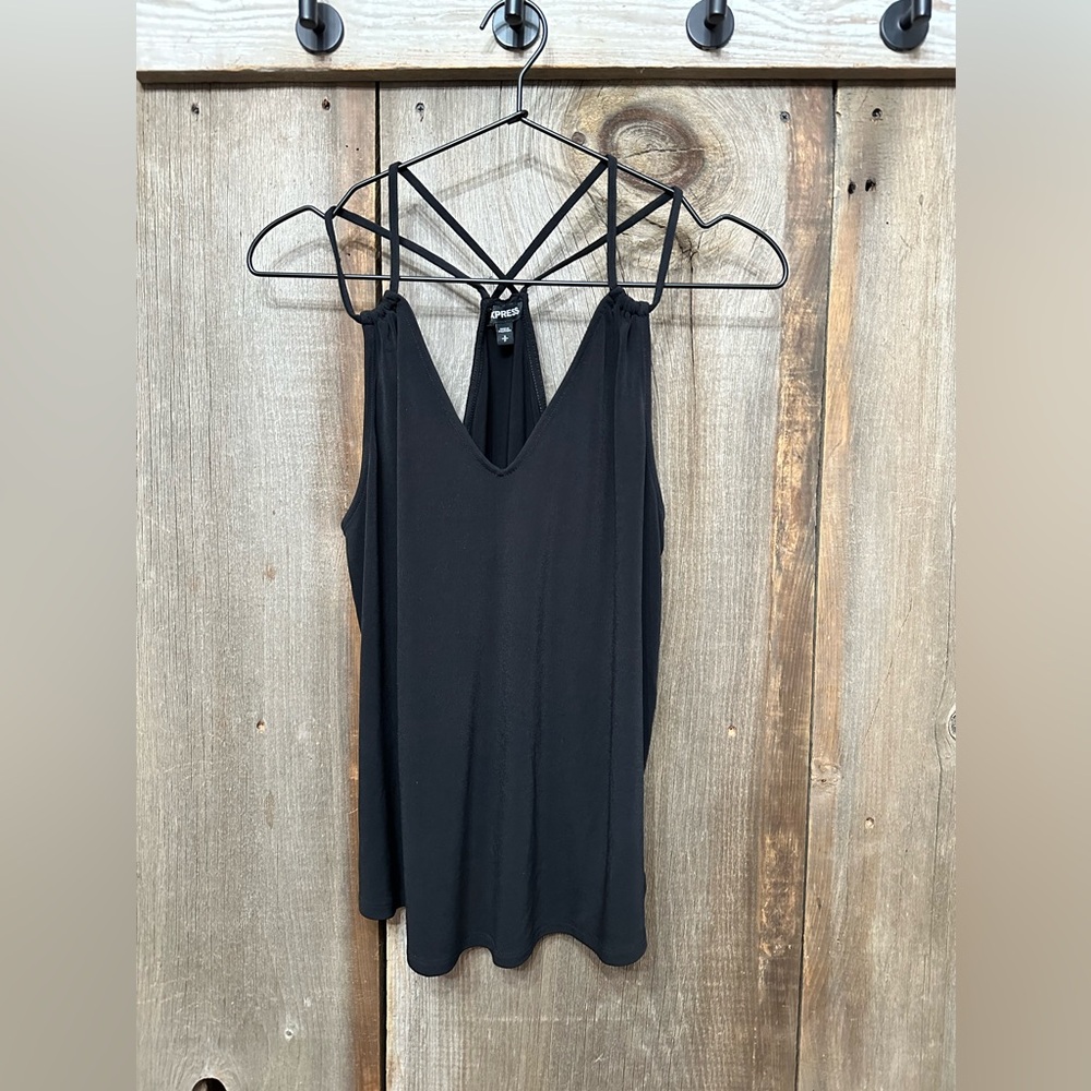 2018 Express Strappy Racerback Cami Tank Top in Black Size Small Women’s
